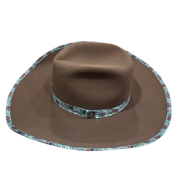 Wrangler Brown Hat with Patterned Trim - Picture 2 of 7